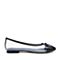BELLE/百丽黑色合成材料/羊皮革浅口平底女单鞋13801CQ8