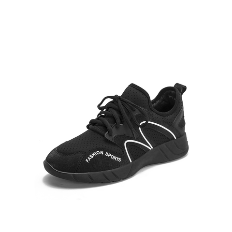 BELLE/百丽专柜同款黑色网布/胶片酷感运动风女休闲鞋S8Y1DCM8
