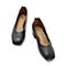 BELLE/百丽专柜同款黑色牛皮革方头奶奶鞋女皮鞋S9D1DCQ8