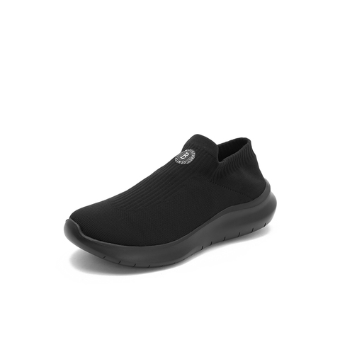 BELLE/百丽专柜同款黑色飞织帮面袜套运动风女休闲鞋S9N1DCM8