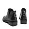 BELLE/百丽专柜同款黑铆钉装饰油皮牛皮革女及踝靴BPB56DD8