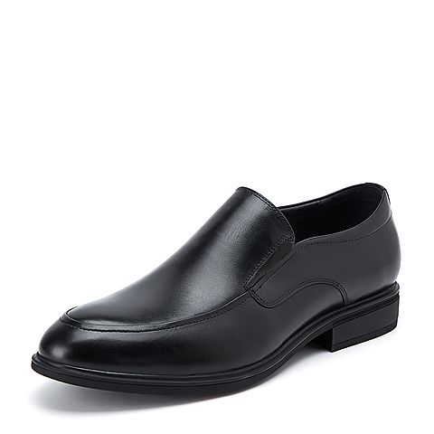 BELLE/百丽黑色牛皮革商务正装男皮鞋39852CM8