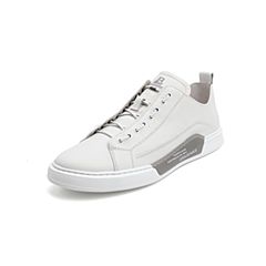 百丽小白鞋男夏季新品商场同款牛皮革休闲撞色板鞋6WP01BM0