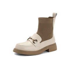 百丽经典通勤袜靴女23冬新商场同款百搭舒适短靴A2N1DDD3