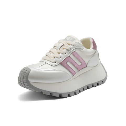 百丽复古撞色阿甘鞋女款2024春新商场同款厚底运动休闲鞋B2M1DAM4