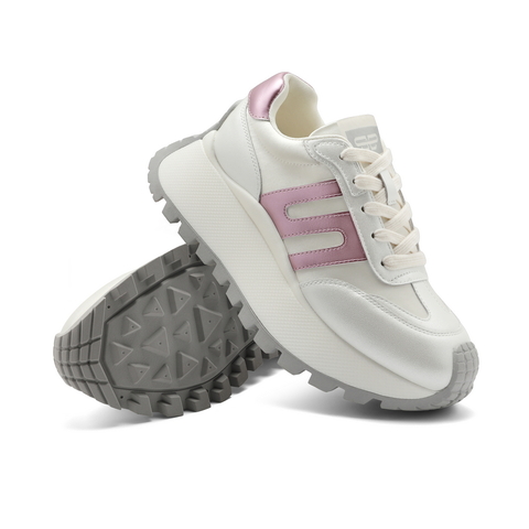 百丽复古撞色阿甘鞋女款2024春新商场同款厚底运动休闲鞋B2M1DAM4