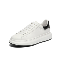 百丽百搭小白鞋男鞋2024秋新商场同款牛皮革厚底休闲板鞋8LB01CM4