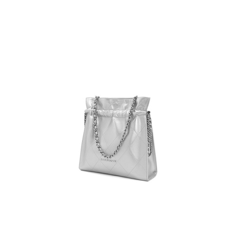 百丽包包女2024秋新小香风链条休闲垃圾袋单肩斜挎托特包D1763CX4