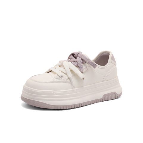 百丽时尚撞色板鞋女2024秋新商场同款厚底增高休闲鞋C1P1DCM4