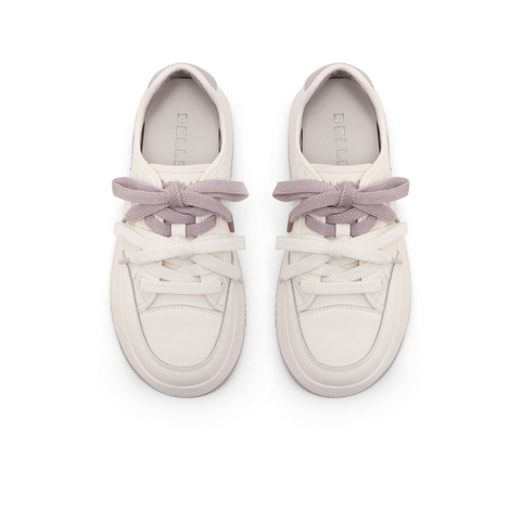 百丽时尚撞色板鞋女2024秋新商场同款厚底增高休闲鞋C1P1DCM4