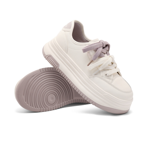 百丽时尚撞色板鞋女2024秋新商场同款厚底增高休闲鞋C1P1DCM4