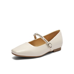 百丽复古玛丽珍鞋女2025春新商场同款气质小方头单鞋D8F1DAQ5