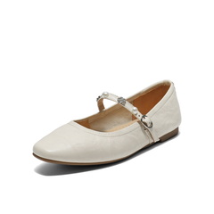 百丽方头时装玛丽珍鞋女2025秋新商场同款真皮浅口单鞋E3Y1DCQ5