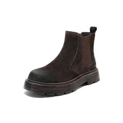 百丽时尚潮流休闲靴男2025新款冬商场款厚底切尔西靴加绒8WA01DD5