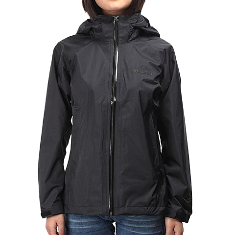 Columbia/哥伦比亚女子黑色TRAIL 徒步系列JACKET-冲锋衣(2.5L)PL2095010