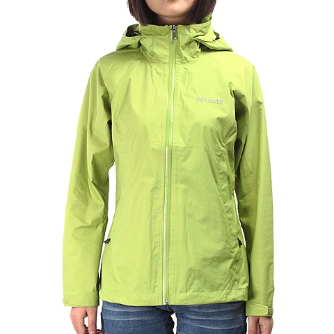 Columbia/哥伦比亚女子绿色TRAIL 徒步系列JACKET-冲锋衣(2.5L)PL2095327