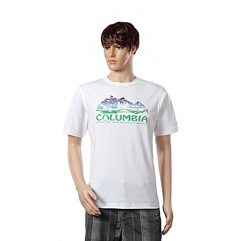 Columbia/哥伦比亚春夏男白色野外探索短袖T恤LM6911100