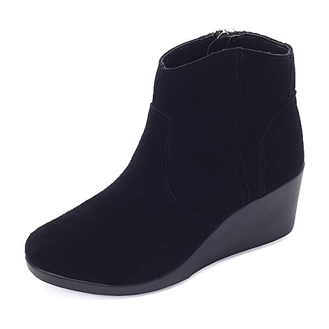 Crocs卡骆驰 专柜同款 秋季女士 蕾丽坡跟靴 黑色 203418-001
