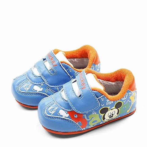 DISNEY/迪士尼冬季蓝色PU女婴幼童运动鞋S19001