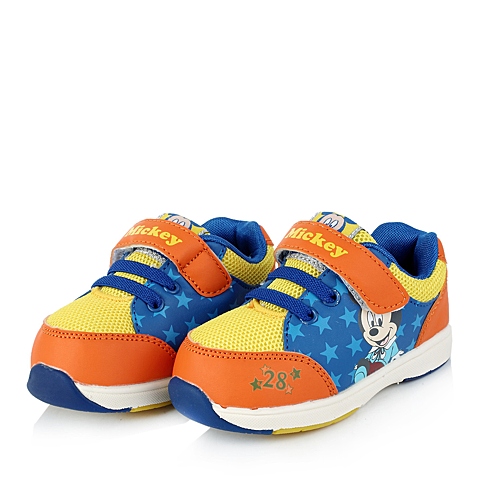 DISNEY/迪士尼春秋季橙色PU男婴幼童运动鞋机能鞋CS0135