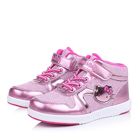 HELLO KITTY/凯蒂猫2015冬季粉色PU/织物女小中童板鞋DI3489