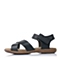 Hush Puppies/暇步士夏季专柜同款黑色牛皮简约时尚休闲舒适男凉鞋沙滩鞋H1V05BL4