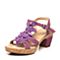 Hush Puppies/暇步士夏季专柜同款紫色牛皮/羊皮女凉鞋HGR03BL4