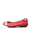 Hush Puppies/暇步士春季红山羊皮时尚休闲拼接坡跟女单鞋HCJ36AQ5