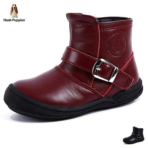 暇步士(Hush Puppies)16冬季女童中筒童靴儿童靴时装靴保暖加绒女靴P60568
