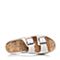 Hush Puppies/暇步士夏季专柜同款白色牛皮简约时尚坡跟女拖鞋Z1D01BT6