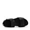 Hush Puppies/暇步士夏季专柜同款黑色牛皮革坡跟女凉鞋05984BL7