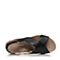 Hush Puppies/暇步士专柜同款夏季黑色羊皮革平跟女凉鞋HLT01BL7