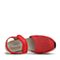 Hush Puppies/暇步士夏季专柜同款红色人造革/羊皮编织镂空纯色坡跟女中空凉鞋HLM01BK7