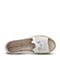 Hush Puppies/暇步士夏季专柜同款白色镂空平跟女鱼嘴单鞋HJX19BU7