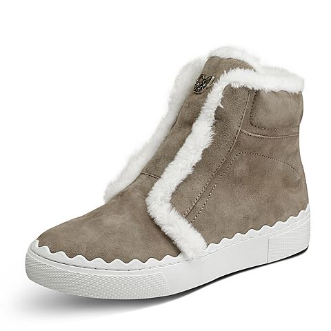 Hush Puppies/暇步士冬季专柜同款羊皮时尚简约女休闲靴F1B02DD7