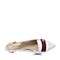 Hush Puppies/暇步士2018夏季新款专柜同款白色羊皮条纹女皮鞋猫跟鞋后空凉鞋P1N01BH8