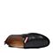 Hush Puppies/暇步士2018春季新款专柜同款黑色牛皮条纹男休闲鞋乐福鞋C1B06AM8