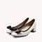 Jipi Japa春专柜同款牛皮时尚漆皮浅口粗跟女皮鞋9ZR10AQ8