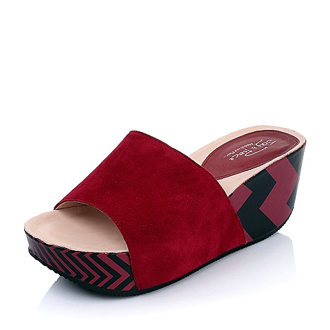 Joy&Peace/真美诗夏季专柜同款红色羊皮女鞋ZRN06BT4
