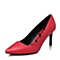 Joy&Peace/真美诗春季专柜同款红色羊皮女单鞋PZF80AQ5