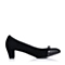 Joy&Peace/真美诗秋季专柜同款黑色优雅绒面皮浅口女单鞋ZWH03CQ5