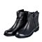 Joy&Peace/真美诗冬季专柜同款黑色牛皮女短靴(皮里)ZNX35DD5