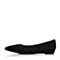 Joy&Peace/真美诗秋季专柜同款黑色羊皮平底休闲鞋女单鞋ZYB39CQ6