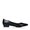 Joy&Peace/真美诗秋季专柜同款黑色柔软羊皮女单鞋ZR135CQ6