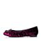 Joy&Peace/真美诗秋季专柜同款紫红/黑色绒布女皮鞋ZV501CQ6