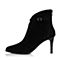Joy&Peace/真美诗冬季专柜同款黑色羊皮女短靴（皮里）ZN335DD6