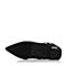 JoyPeace真美诗冬季专柜同款黑色牛皮女靴粗跟中跟短靴尖头靴子ZJ430DD6