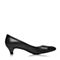 JoyPeace真美诗春季专柜同款黑色牛皮女单鞋ZEB09AQ6