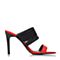 JoyPeace真美诗夏季专柜同款红/黑色女皮凉拖鞋ZE528BT6