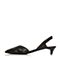 JoyPeace真美诗春季专柜同款黑/浅黄色皮布拼接细跟女后空凉鞋ZR913AH6
